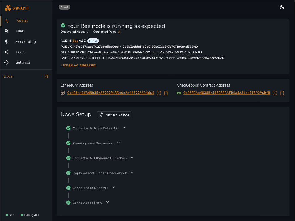 Status page